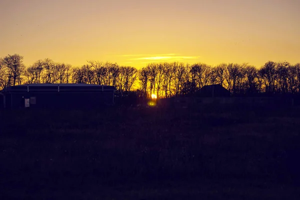 Sonnenuntergang Über Dem See Nicht Sonderlich Hellem Licht — Stockfoto