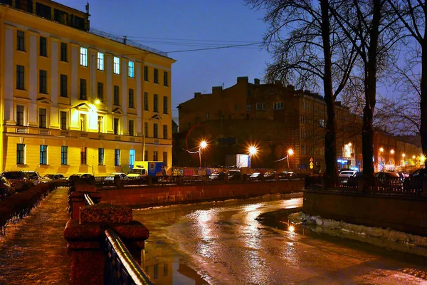 Vue Nocturne Palais Amsterdam Aux Pays Bas Sous Une Lumière — Photo