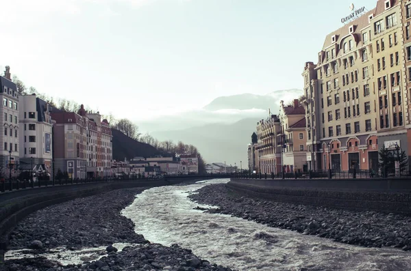 Pohled Město Nejasném Světle — Stock fotografie