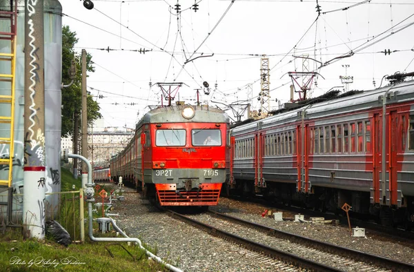 Trem Estação Luz Brilhante — Fotografia de Stock