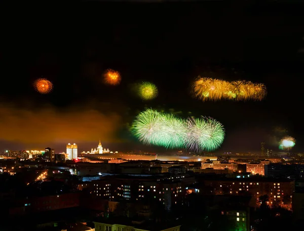 Fireworks Bridge Fading Light — Stock Photo, Image