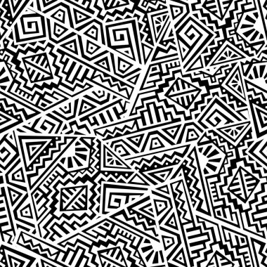 Yaratıcı Etnik Tarz Meydanı Kusursuz Düzen. Eşsiz geometrik vektör örneği. Ekran arkaplanı, site arkaplanı, ambalaj kağıdı, duvar kağıdı, tekstil ve yüzey tasarımı için mükemmel. Modaya uygun fayanslar.