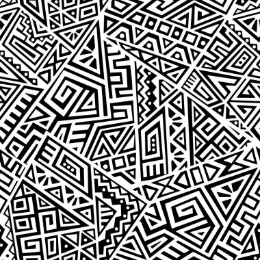 Yaratıcı Etnik Tarz Meydanı Kusursuz Düzen. Eşsiz geometrik vektör örneği. Ekran arkaplanı, site arkaplanı, ambalaj kağıdı, duvar kağıdı, tekstil ve yüzey tasarımı için mükemmel. Modaya uygun fayanslar.