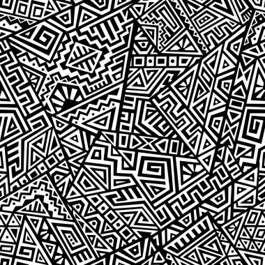 Yaratıcı Etnik Tarz Meydanı Kusursuz Düzen. Eşsiz geometrik vektör örneği. Ekran arkaplanı, site arkaplanı, ambalaj kağıdı, duvar kağıdı, tekstil ve yüzey tasarımı için mükemmel. Modaya uygun fayanslar.