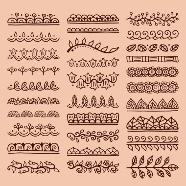 Elle çizilmiş vektör bölücüler Set