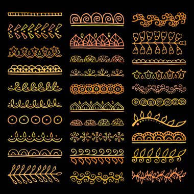 Elle çizilmiş vektör bölücüler Set