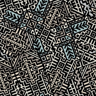 Popüler etnik tarzda oluşturulan geometrik Dikişsiz desen. Benzersiz boho kiremit. Tekstil tasarımı, ambalaj kağıdı, duvar kağıdı, site arka zemin ve ekranlar için mükemmel.