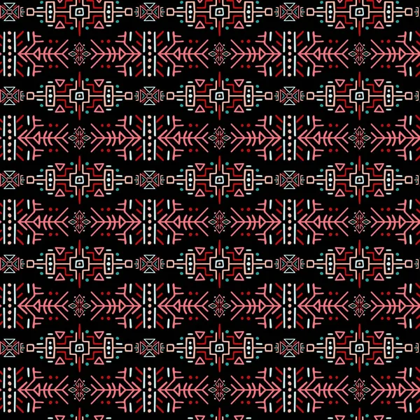 Vektor Seamless Pattern Etnikai Stílusú Kreatív Törzsi Végtelen Dísz Tökéletes — Stock Vector