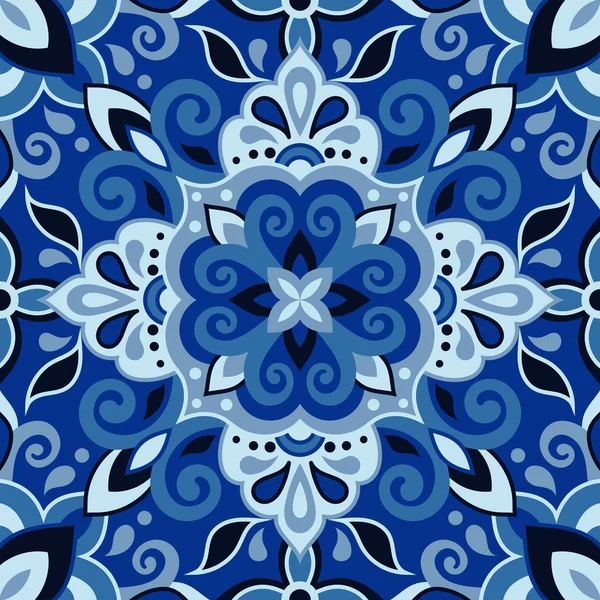 Azulejos Tile Vector modello senza soluzione di continuità — Vettoriale Stock