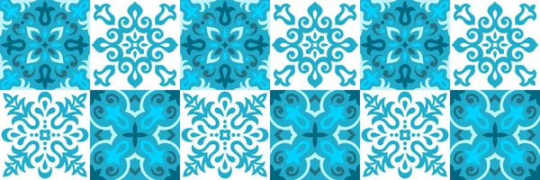 Azulejos Tile Vector modello senza soluzione di continuità — Vettoriale Stock