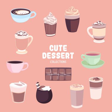 Grafik kaynakları için canlı renklere sahip bazı sevimli nesneler