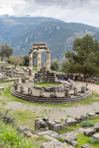 Los Tholos Delphic Vistos Arriba Delphi Grecia Europa — Foto de Stock