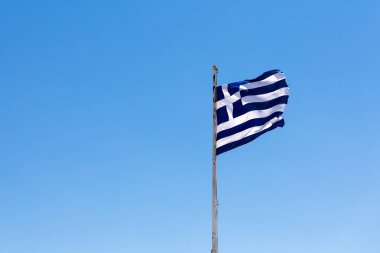 Yunanistan bayrağı mavi gökyüzü, Yunanistan, Europe