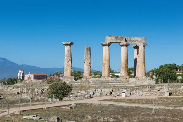 Templo Apolo Corinto Antiguo Grecia Europa — Foto de Stock