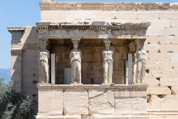 Pórtico Las Cariátidas Erechtheum Acrópolis Atenas Atenas Grecia Europa — Foto de Stock