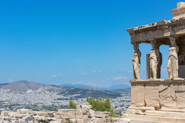 Pórtico Las Cariátidas Erechtheum Acrópolis Atenas Atenas Grecia Europa — Foto de Stock