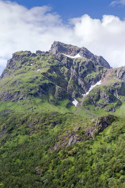 Драматические Горы Вершины Лофотене Нордланд Норвегия — стоковое фото