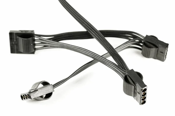 Adaptador Cable Alimentación Molex Sata Pines Aislado Sobre Fondo Blanco — Foto de Stock