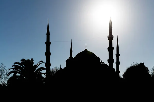 Kuppeln Und Minarette Der Sultan Ahmet Moschee Bei Sonnenuntergang Istanbul — Stockfoto