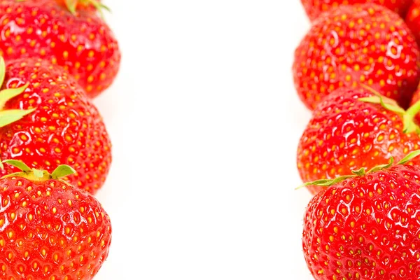 Fresas Frescas Aisladas Sobre Fondo Blanco —  Fotos de Stock