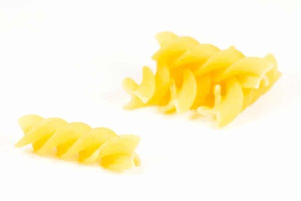 Dried Raw Uncooked Fusilli Pasta Noodles Isolated White Background — Stock Photo, Image