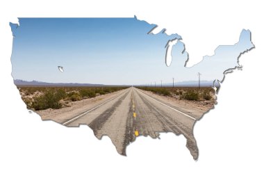 rota 66 mohave desert aracılığıyla ABD şeklinde
