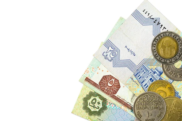 一些埃及镑钞票和硬币 — 图库照片