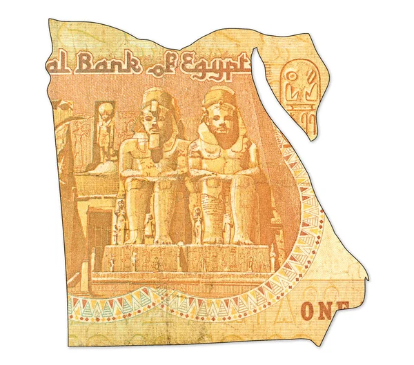 Egyptische Pond Bankbiljet Omgekeerde Vorm Van Egypte — Stockfoto