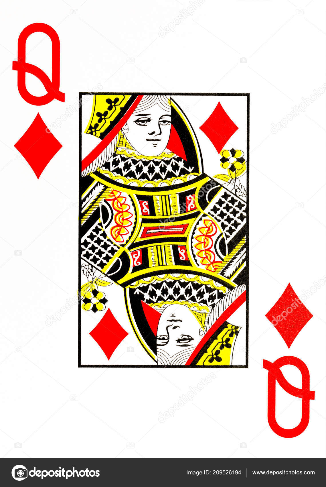 Large Index Playing Card Queen Diamonds American Deck — Stock Photo © HenningMarquardt 209526194