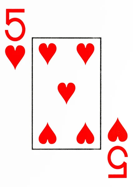 Grande Índice Jogando Cartão Corações Deck Americano — Fotografia de Stock