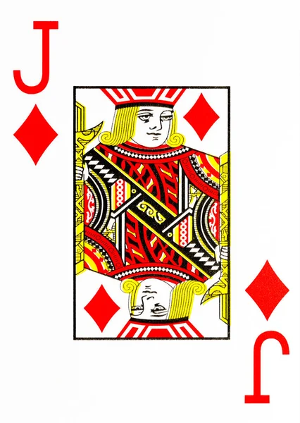 Large Index Playing Card Jack Diamonds American Deck — Stock Photo, Image