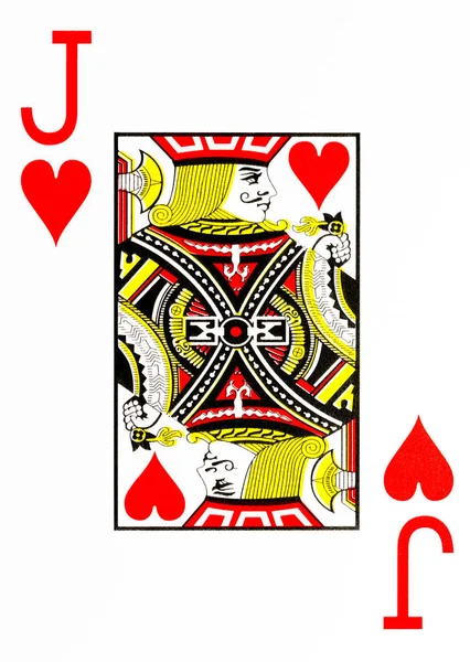 Grande Índice Jogando Card Jack Corações Deck Americano — Fotografia de Stock