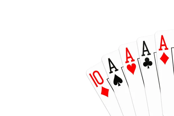 Elmas Kicker Kart Olarak Ace Bir Tür Poker Dört — Stok fotoğraf