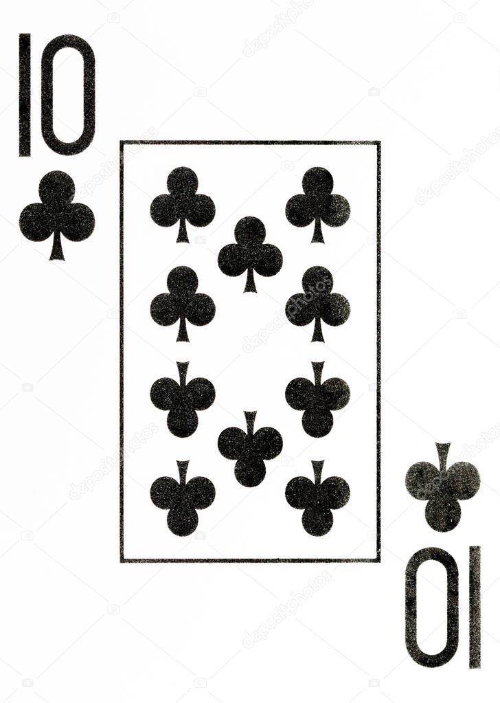 large index playing card 10 of clubs american deck