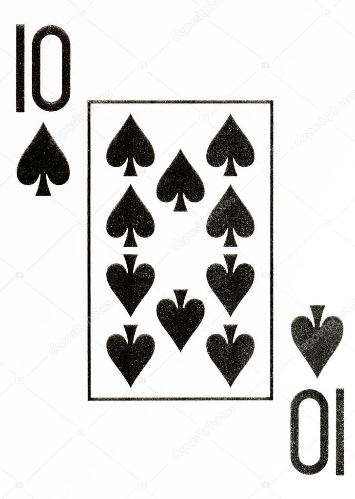 large index playing card 10 of spades american deck