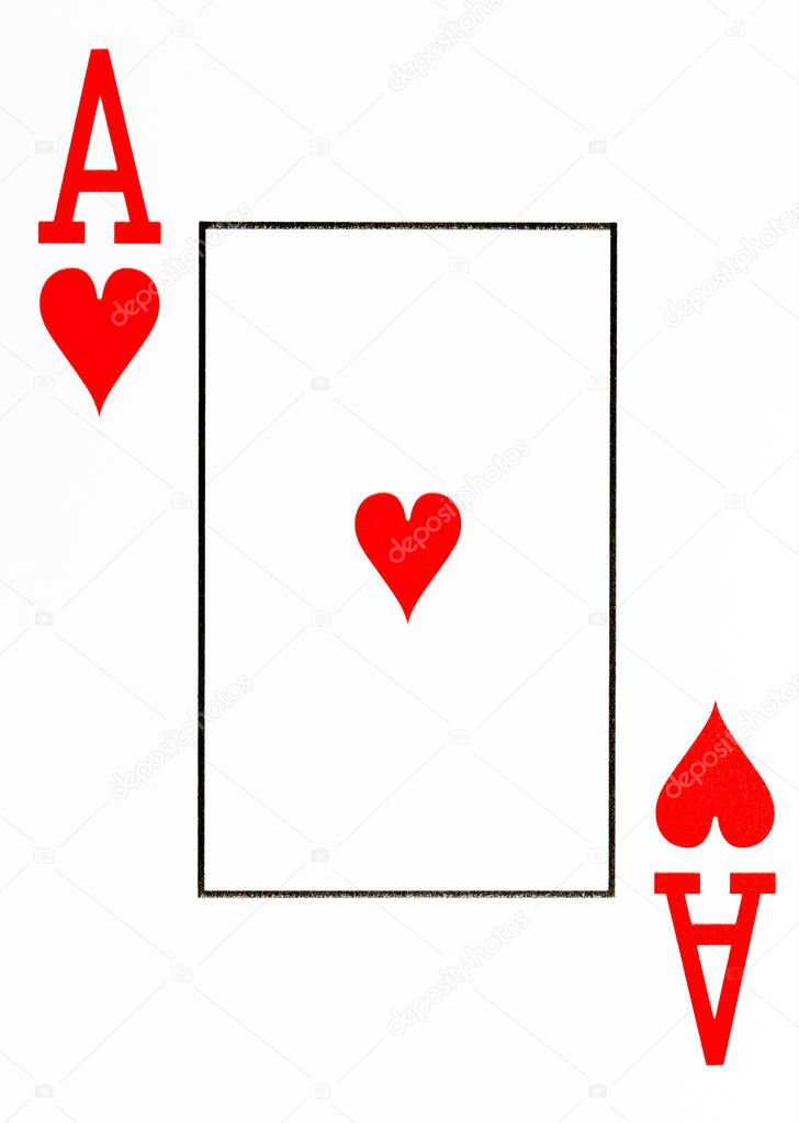 large index playing card ace of hearts american deck