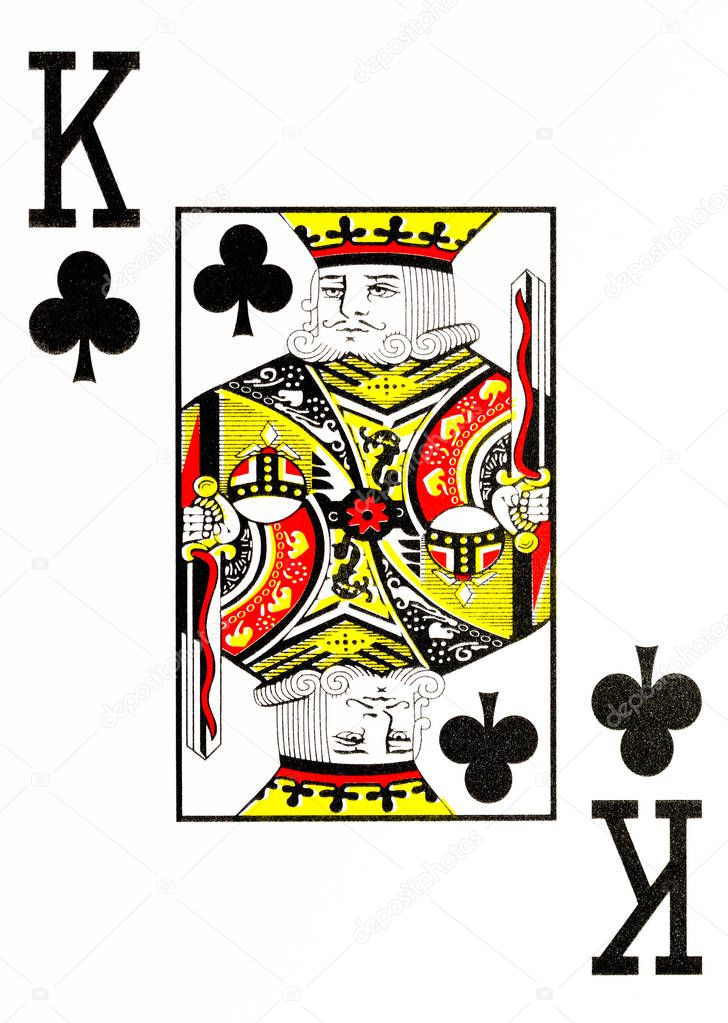 large index playing card king of clubs american deck