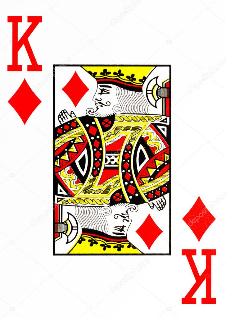 large index playing card king of diamonds american deck
