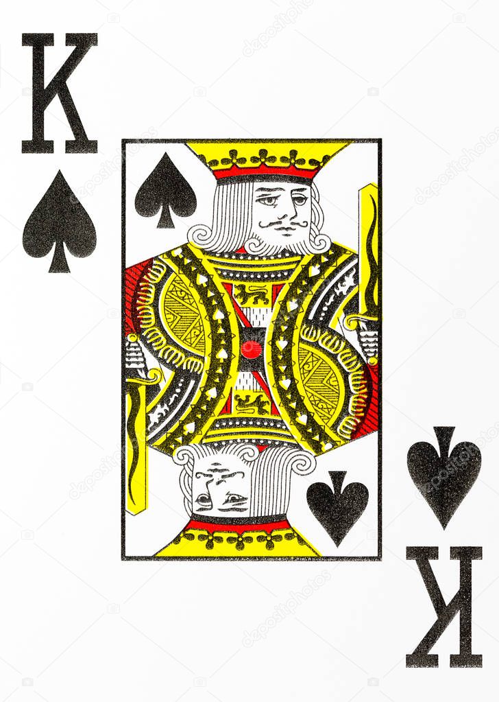 large index playing card king of spades american deck
