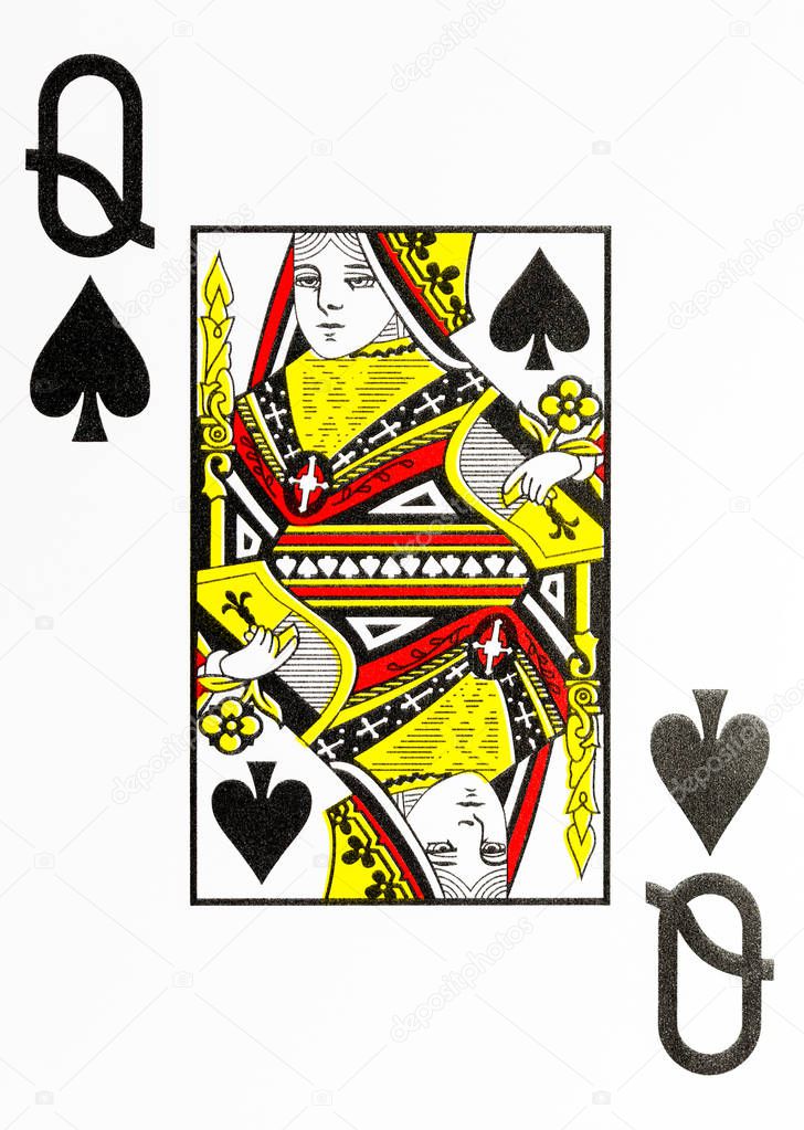 large index playing card queen of spades american deck