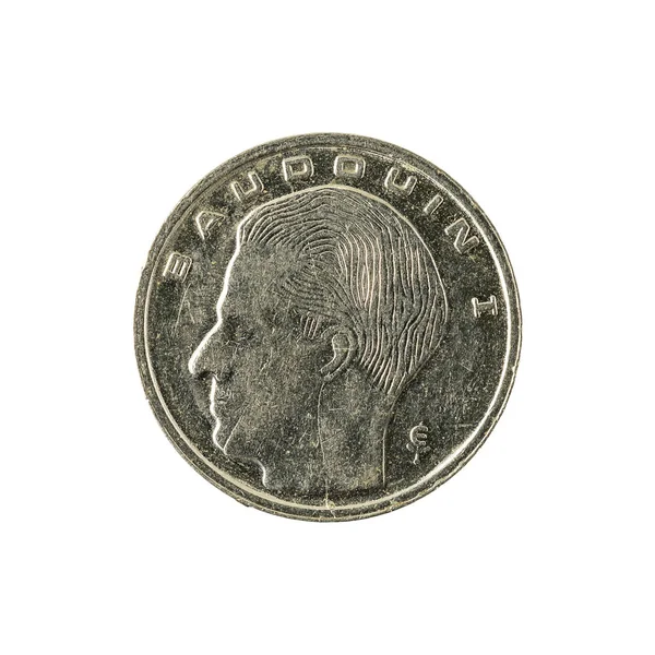 Een Belgische Frank Coin 1991 Geïsoleerd Witte Achtergrond — Stockfoto