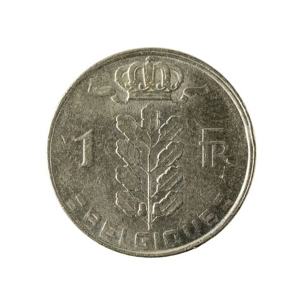 Belgisk Franc Coin 1978 Isolerade Vit Bakgrund — Stockfoto
