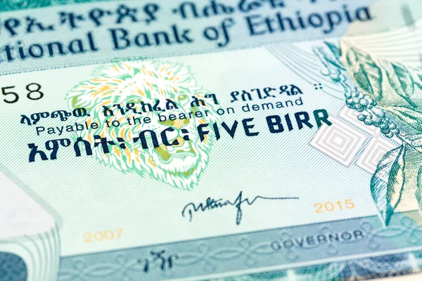 Etiopské Birry Poznámka Vrchní Detail — Stock fotografie
