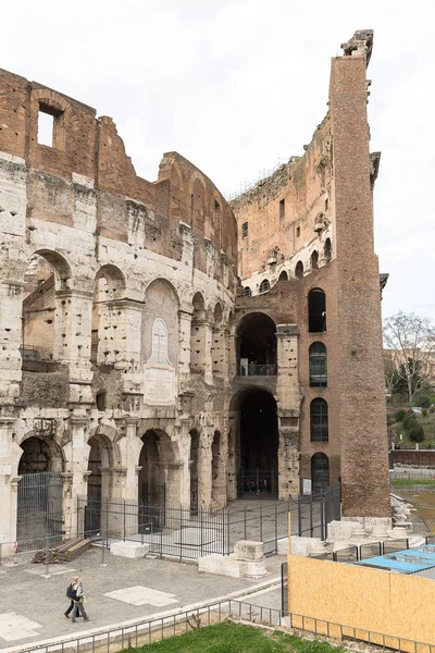 Architekturdetail Kolosseum Amphitheatrum Novum Amphitheatrum Flavium Rom Italien Europa — Stockfoto