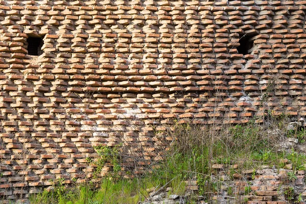 Υφή Του Αντίκες Πήλινα Τούβλα Ρώμη Ιταλία Ευρώπη — Φωτογραφία Αρχείου