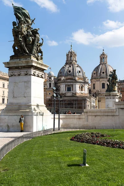 Архитектурные Детали Национального Памятника Виктору Эммануилу Рим Италия Европа — стоковое фото
