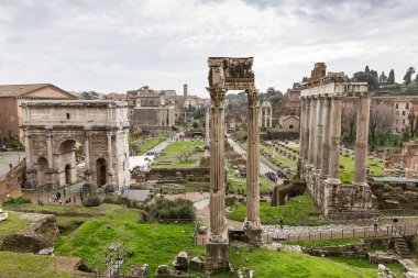 Roman Forum, Roma, İtalya, Avrupa'nın antik kalıntılarının görünümü