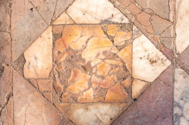 antik mermer döşeme plağını Palatine tepesi, Roma, İtalya, Avrupa konusunda Domus Severiana