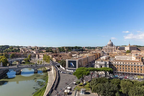 Nézd Angyal Várból Szent Péter Bazilika Róma Olaszország — Stock Fotó