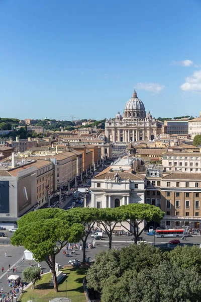 View Angel Castle Peter Basilica Rome Italy — стоковое фото